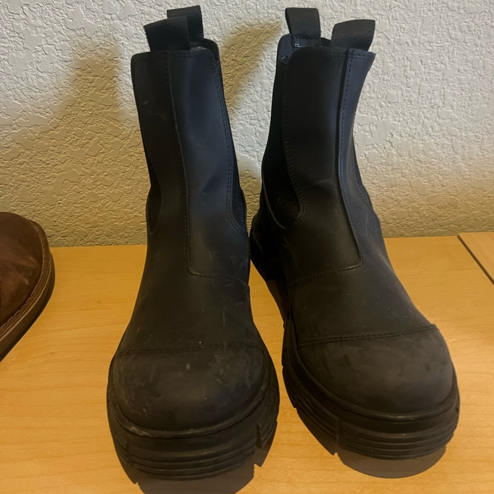 Ganni Black City Ankle Boots, size 39